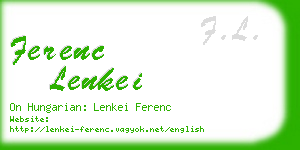 ferenc lenkei business card